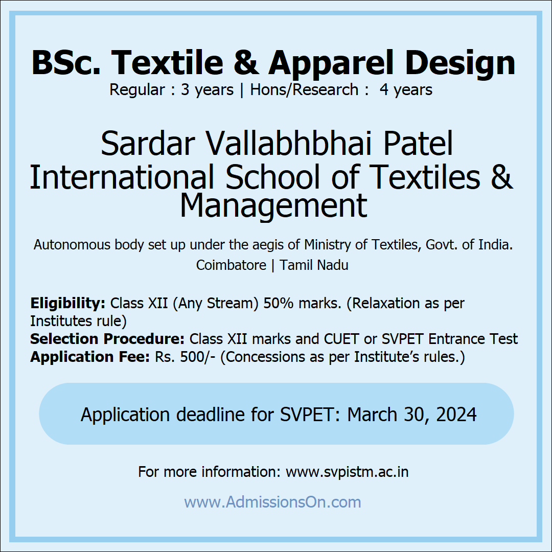 Apparel Design Courses at SVPISTM