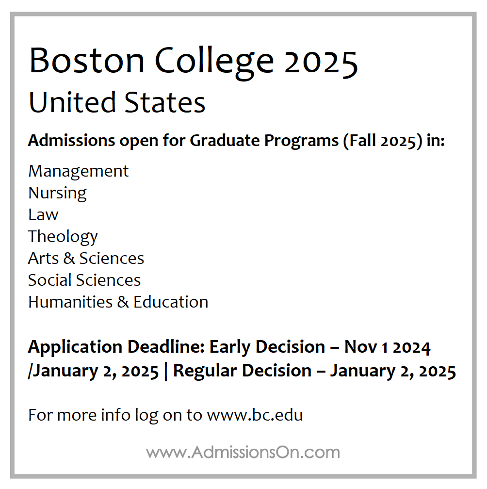 Admission Notice Boston College 2025