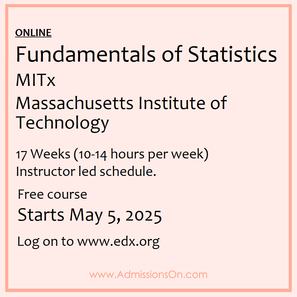 MIT Online Statistics Certificate Course notification.