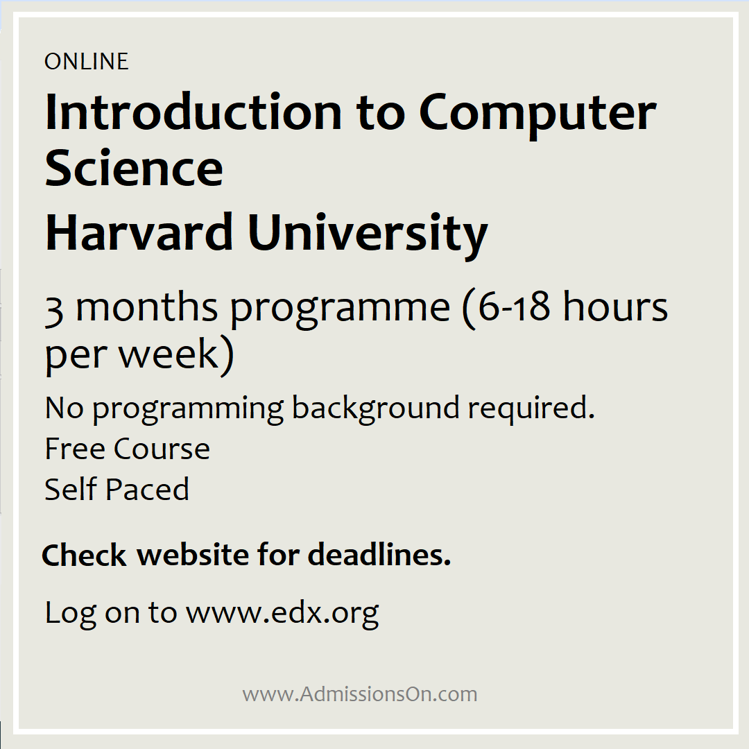 Online Computer Science Program Harvard University