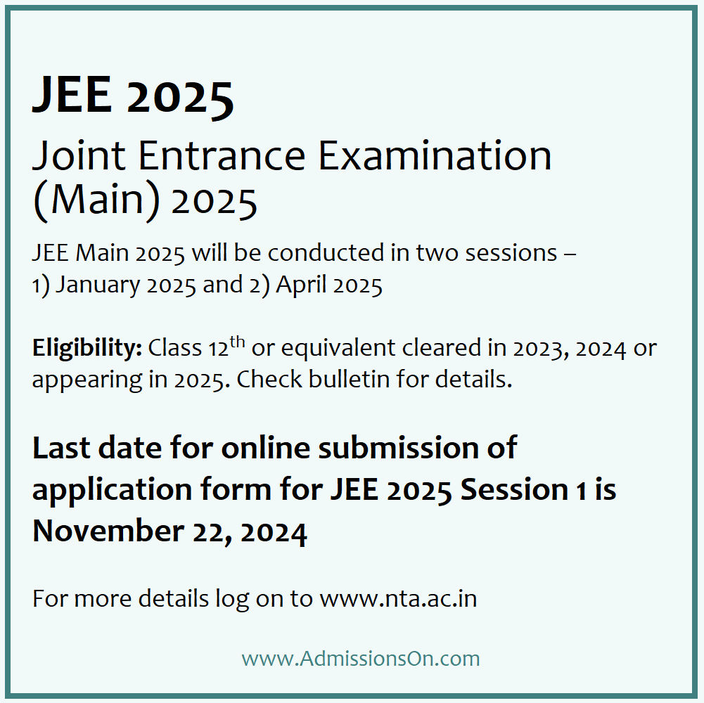 JEE 2025 Notification