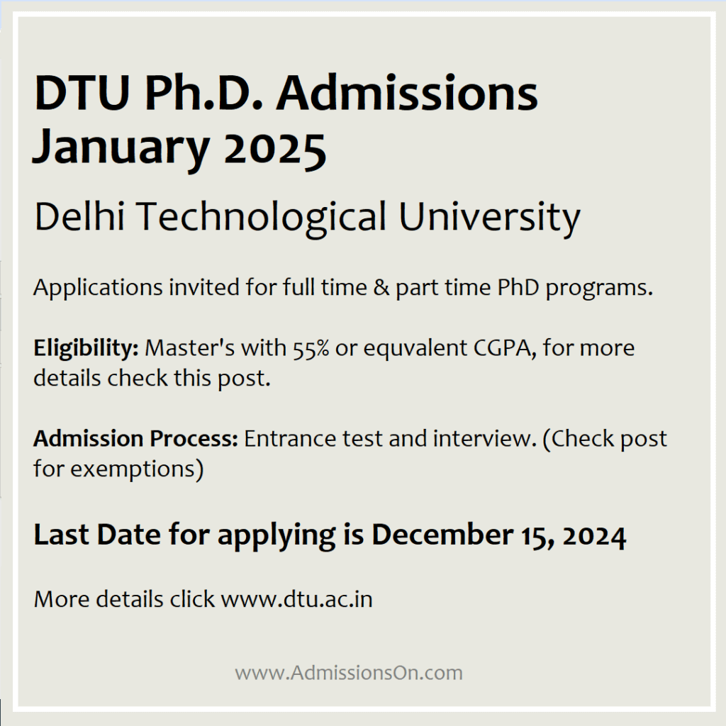 DTU PhD 2025 Notice