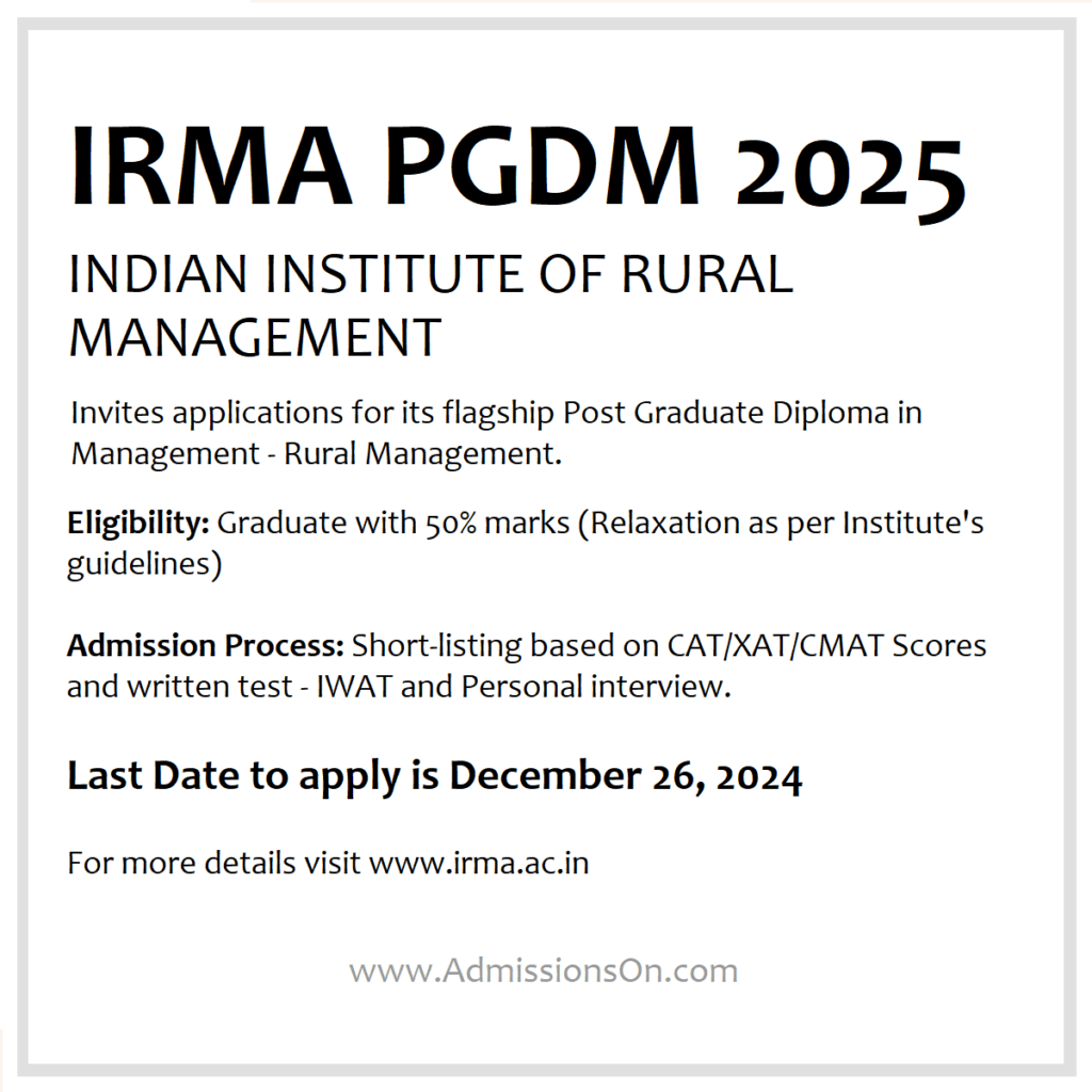 irma pgdm 2025