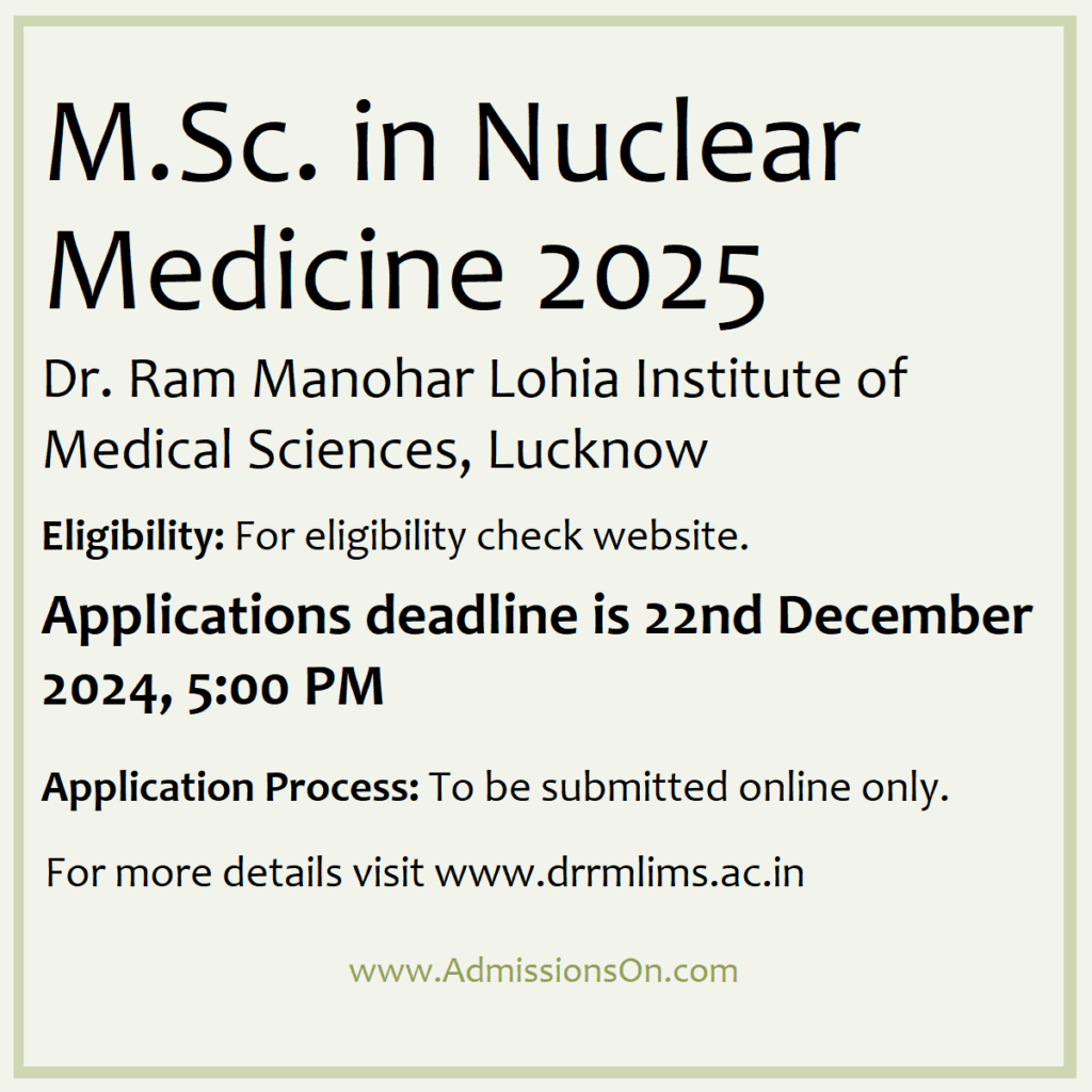 MSc in Nuclear Medicine 2025