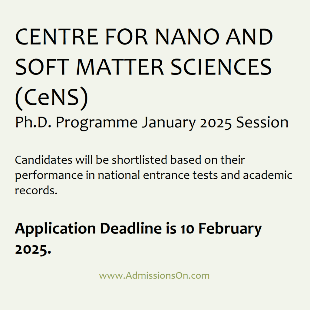 CENS PhD 2025 Application Deadline