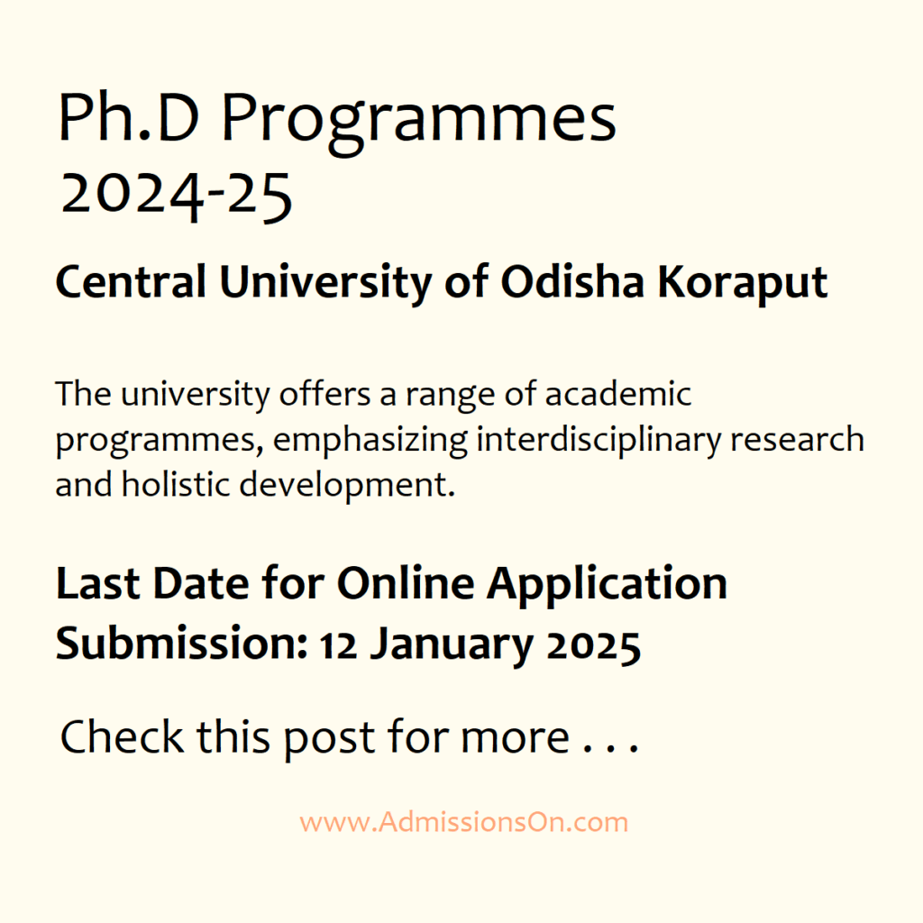 CUO PhD 2025 Notice