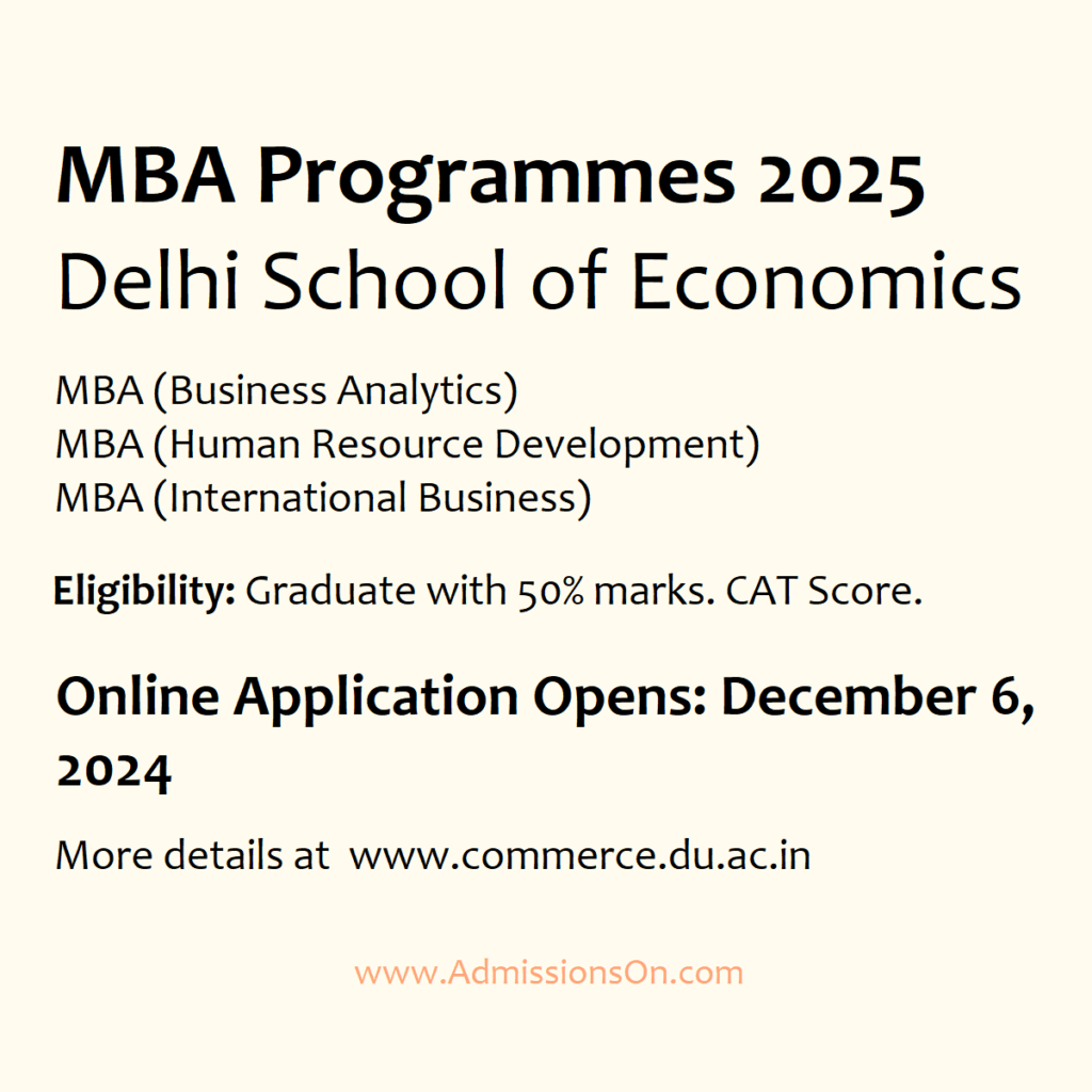 Delhi School of Economics MBA