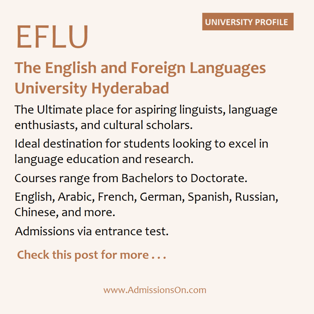 EFLU Courses and Profile