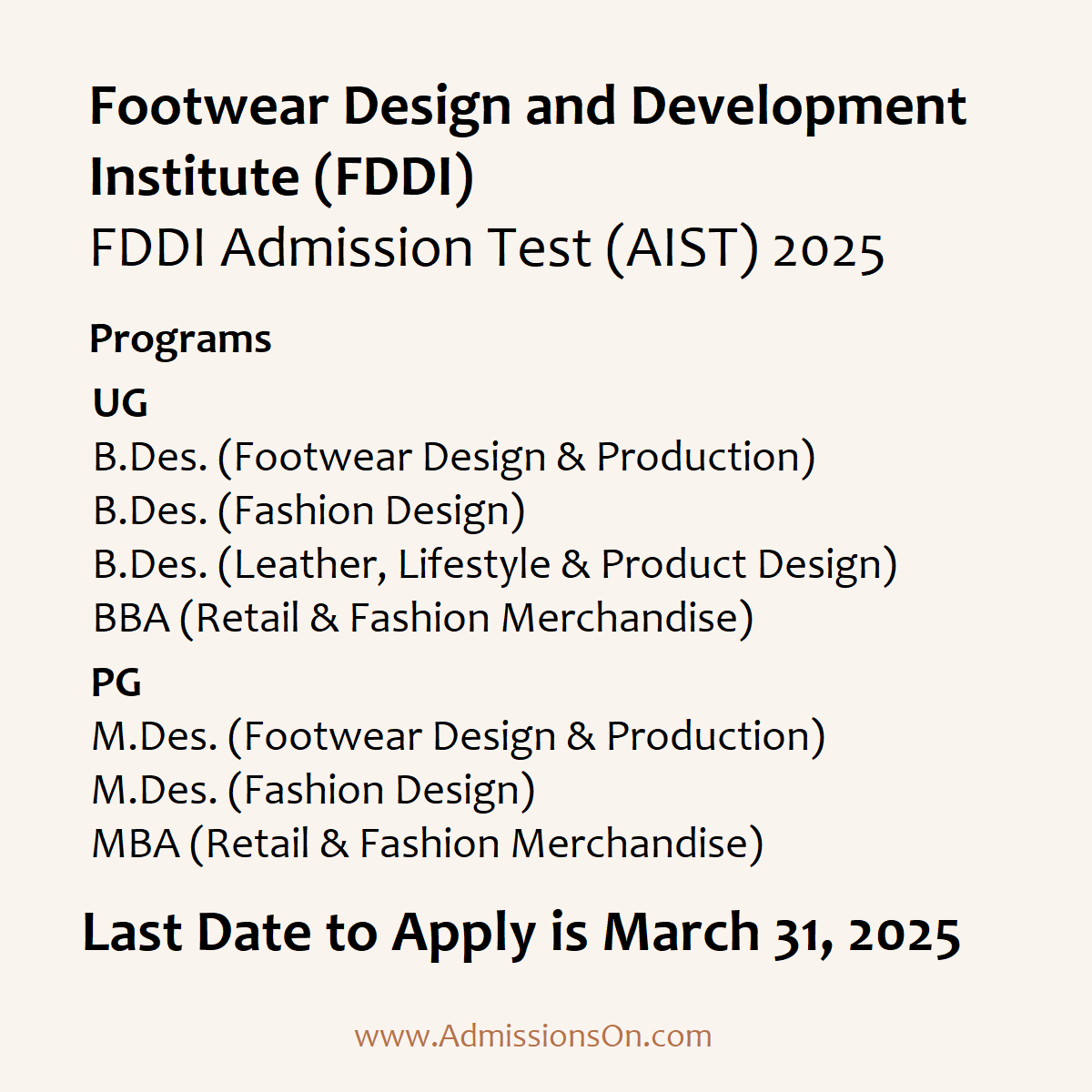 FDDI 2025 Last Date and other details