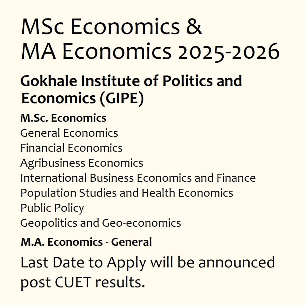 GIPE MSc Economics Last Date