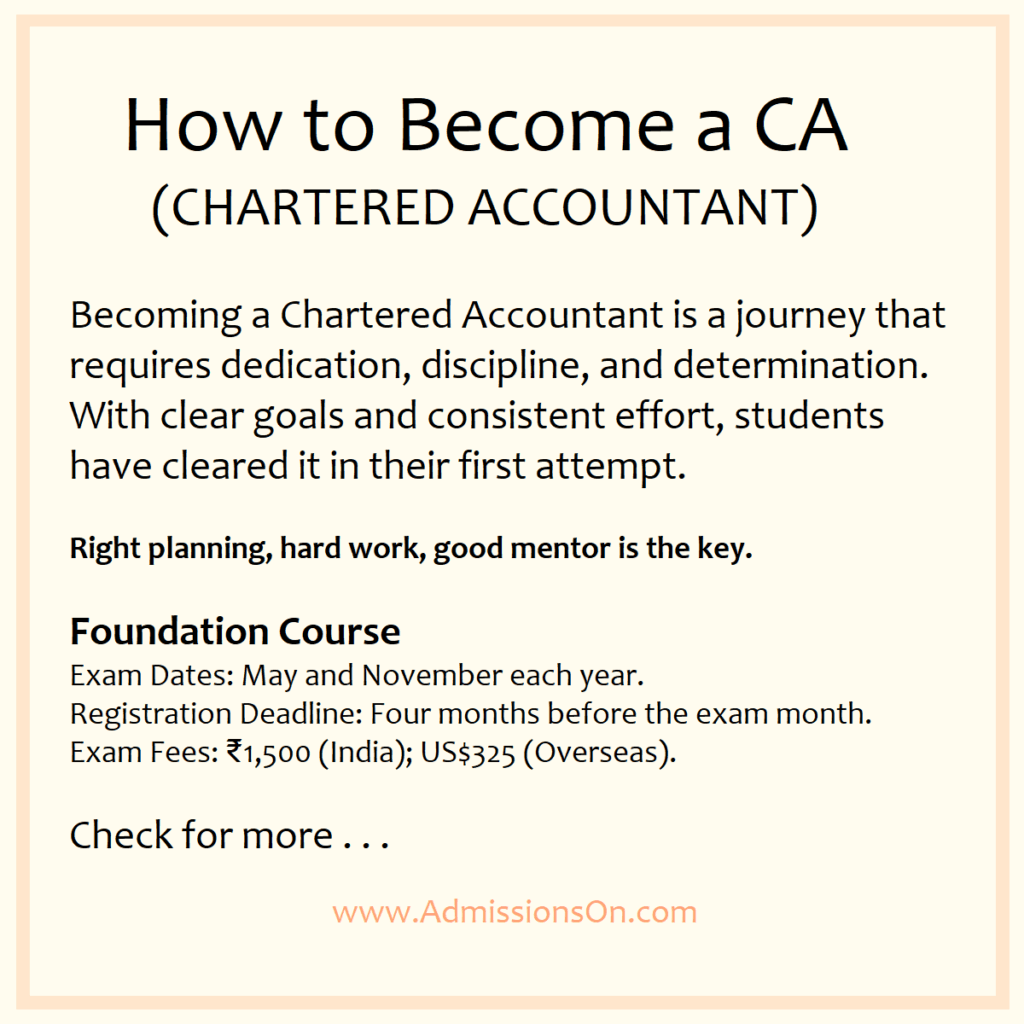 Information on How to become a chartered accountant in India