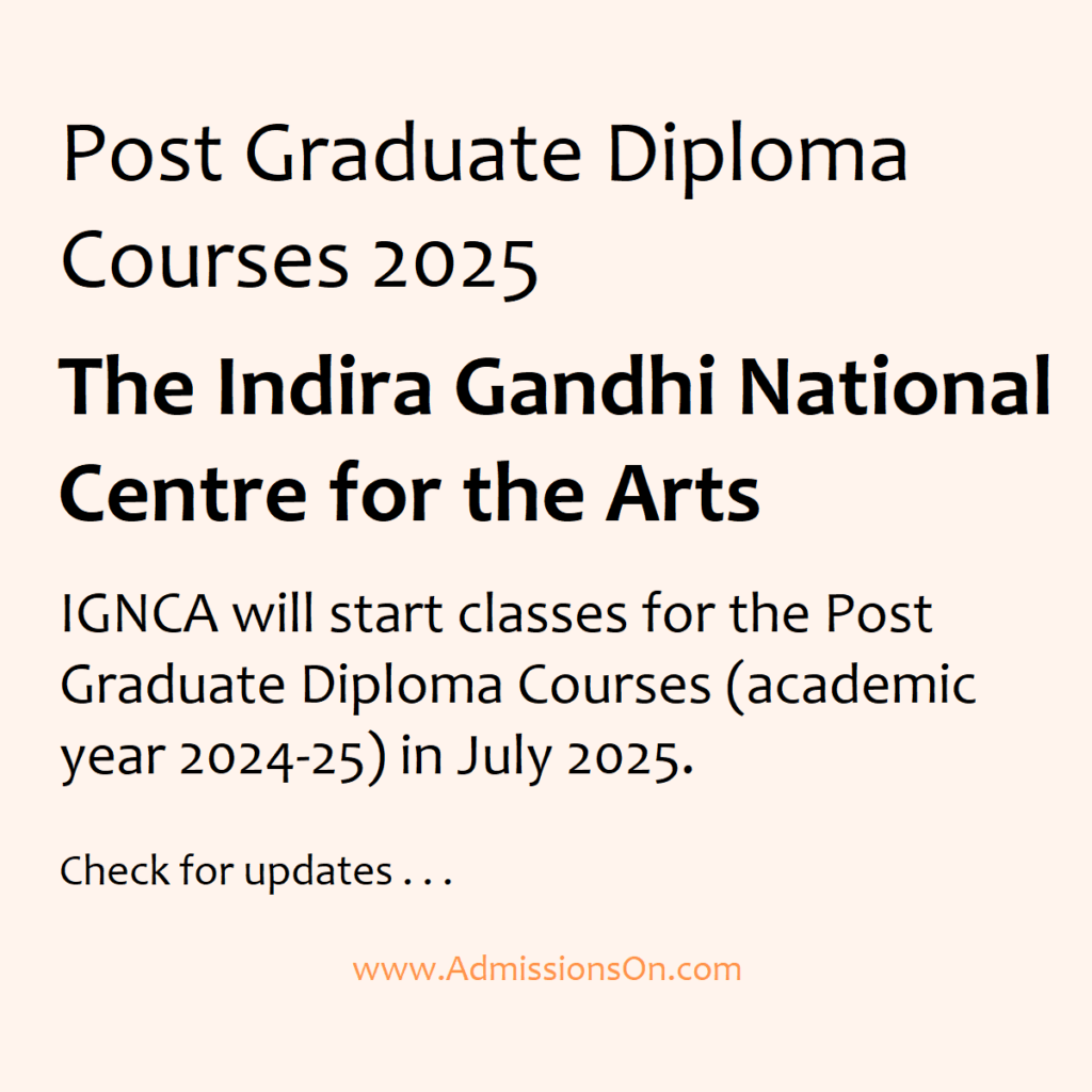 IGNCA PG Diploma 2025 Notice