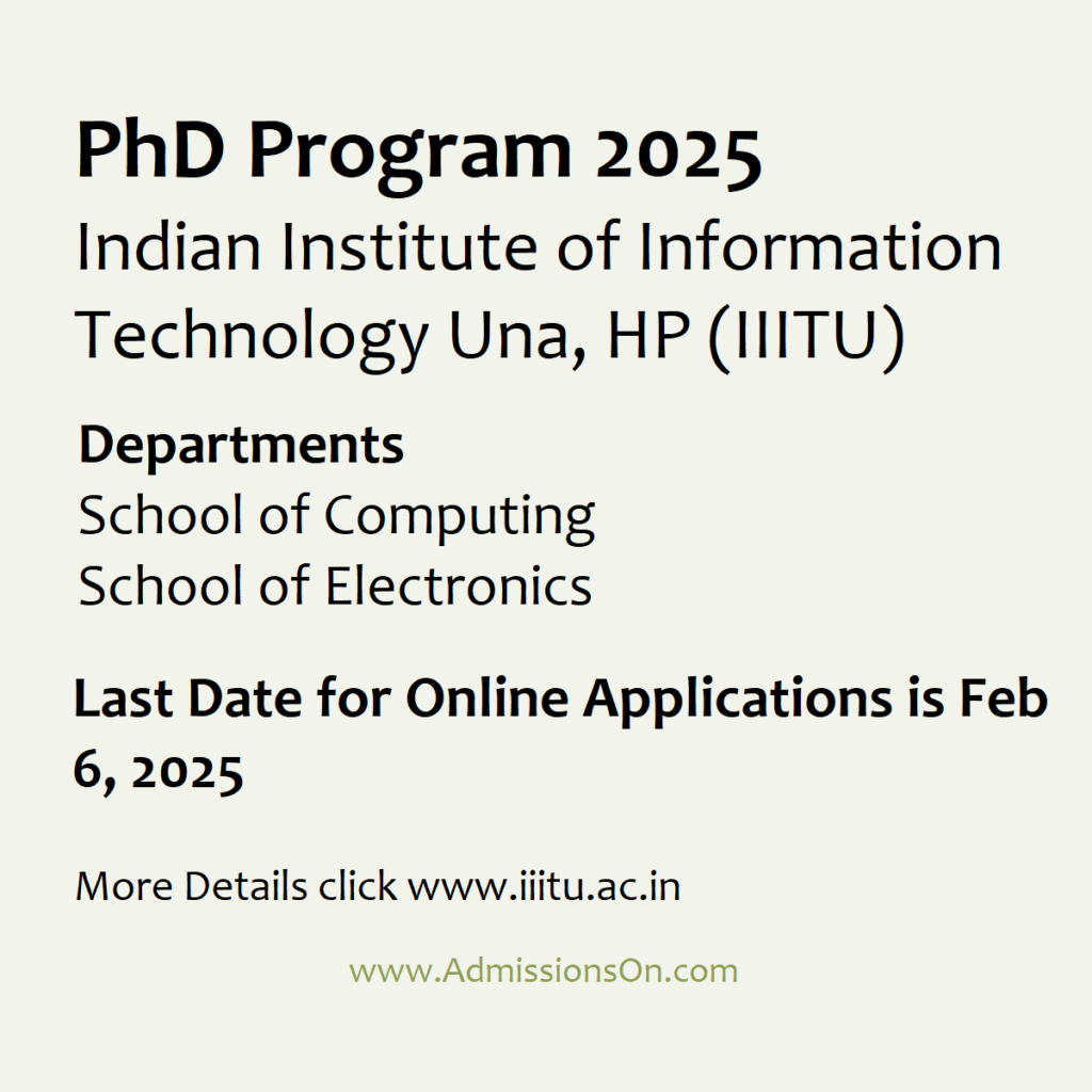 IIITU PhD Last Date to Apply, Eligibility Notice