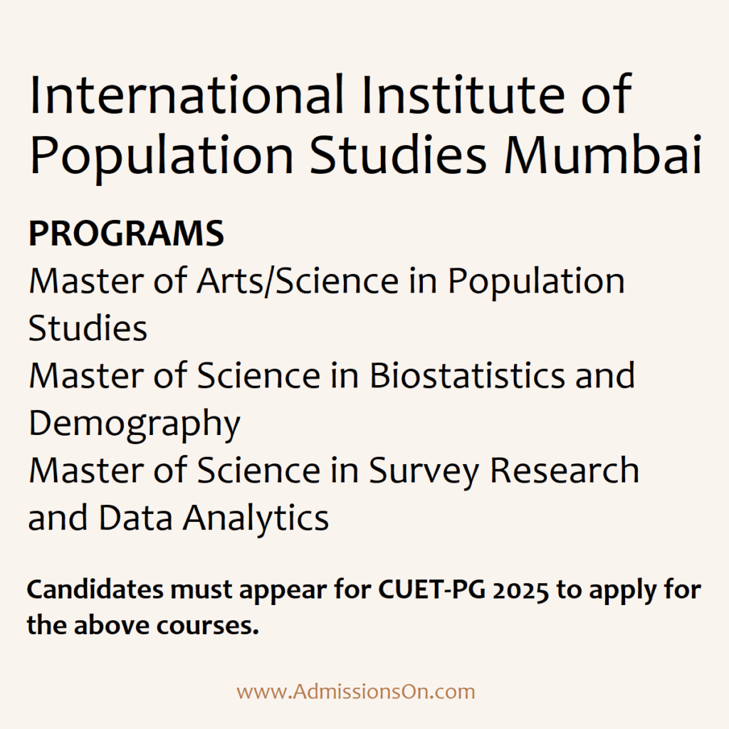 International Institute of Population Studies Courses details