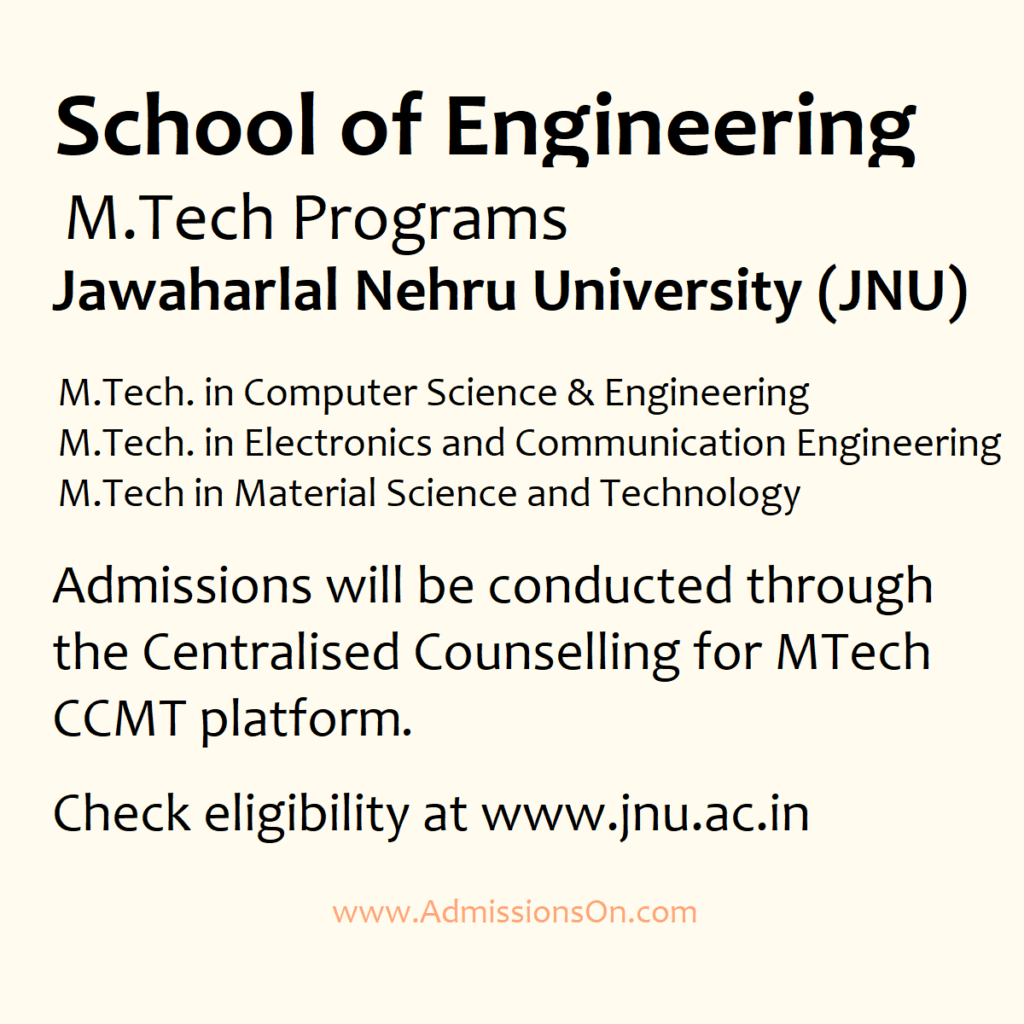 MTech at JNU 2025