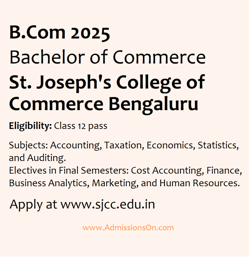 St. Joseph's Bengaluru BCom