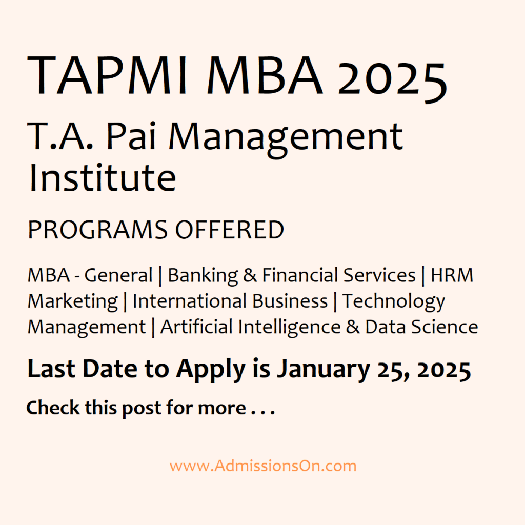 TAPMI MBA 2025