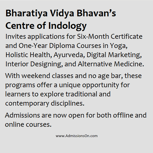 BVB Certificate and Diploma courses in Indology.