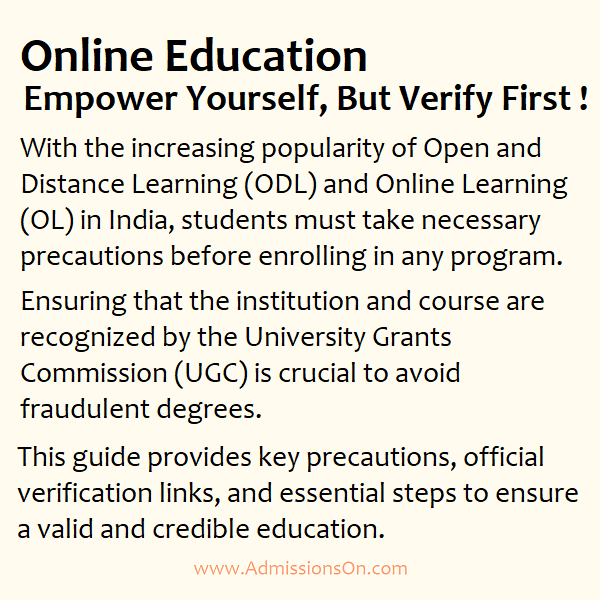 How to verify the recognition and validity of an online course in India