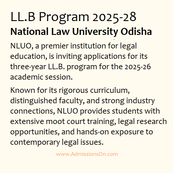 NLUO Cuttack LLB Programs 2025 Notice