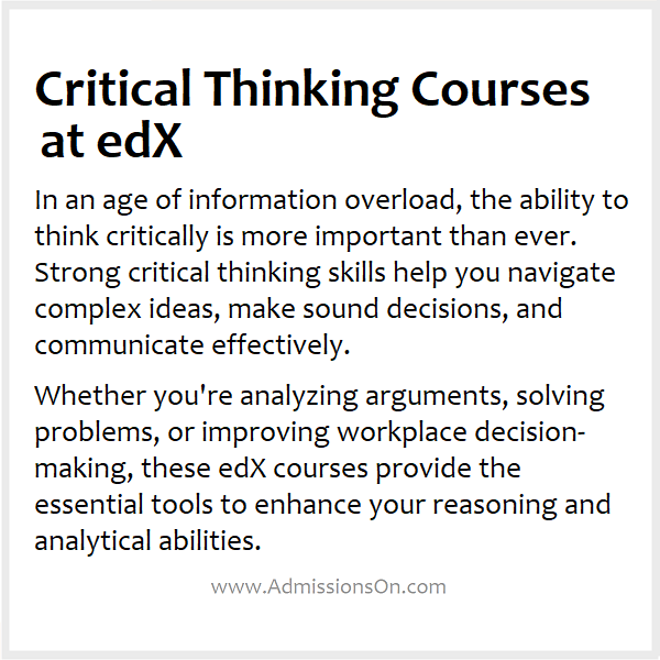 Online Courses on Critical Thinking at edX