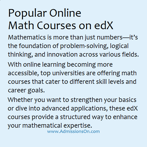 Online Math Courses at EDX