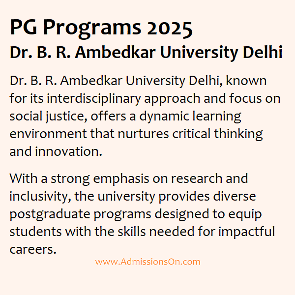 PG Programs Ambedkar University Delhi 2025